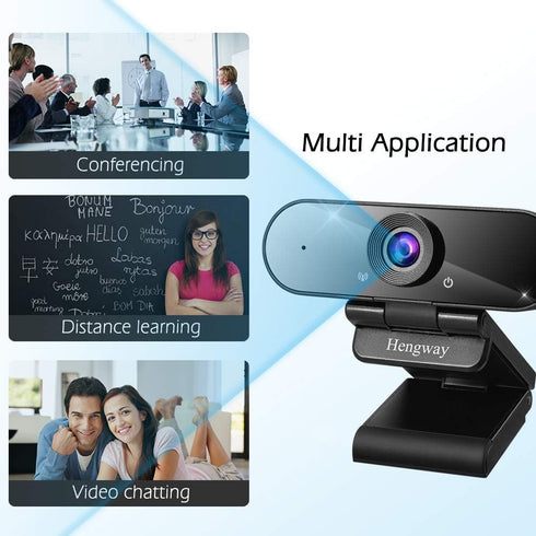 Hengway 1080P terminal,110 Webcam with Stereo Microphone and Privacy cover , FULL HD by USB Wide-Angle