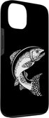 Fun Gift Designs 13 Salmon Fish Vintage Etched Woodcut Fishing Concept Case for iPhone