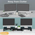 TAVR Dual Monitor Stand Riser for 2 Monitors, Adjustable Length and Angle, 3 Shelf, Black