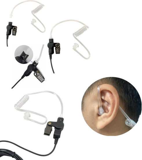 MaximalPower Headset Earpiece with Kevlar Reinforced Cable, 2-Pin for Motorola Two-Way Radios