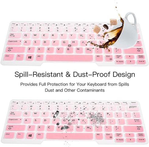 Dell Keyboard Cover Skin for Latitude 5480 5490 7490, E3340 E7450 E7470 E5450 E5470 E5491 E7480, Ombre Pink (US Layout)