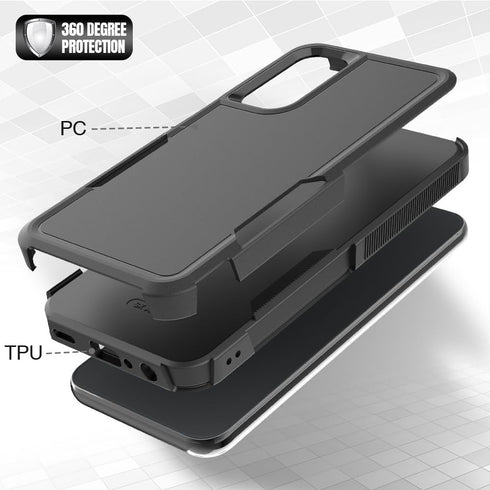 Samsung Galaxy A25 5G Case: Dual Layer Heavy Duty Protective Cover with HD Screen Protector, Shockproof Military