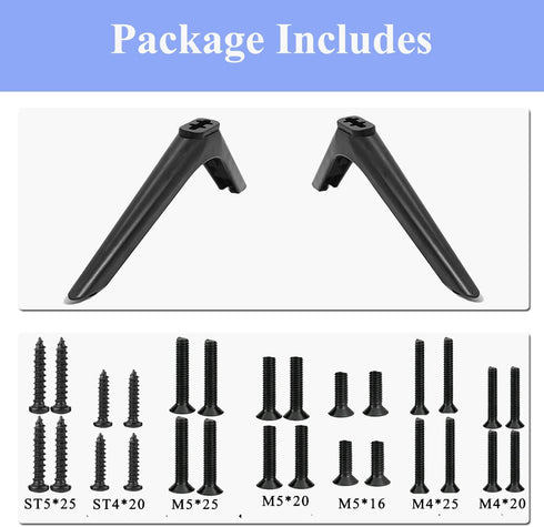 2-Be-Best 40in 42in 45in 46in 49in 50in 55in 60in 65in TV Stand Legs for RCA Roku Replacement Feet for Smart TVs TV