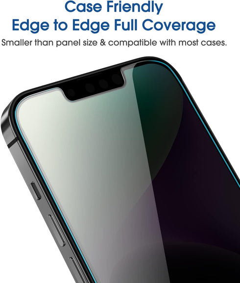 amFilm OneTouch Privacy Tempered Glass Screen Protector for iPhone 14 Plus & 13 Pro Max (6.7") - 2-Pack, Easy Install