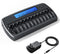 Mspalocell 12 Bay AA AAA Battery Charger with LCD Display Fast Charging for