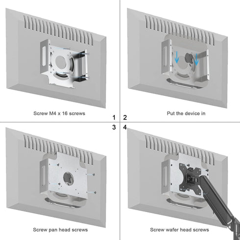 IFCASE Mac Mini Monitor Vesa Mount, Aluminum Material Holder for Mac Mini 2010-2023 M2 Pro (Silver)
