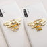 Allengel Stylish Phone Ring Grip Holder Stand, Bee Finger Holder Kickstand for iPhone & Android, Gold & Crystal