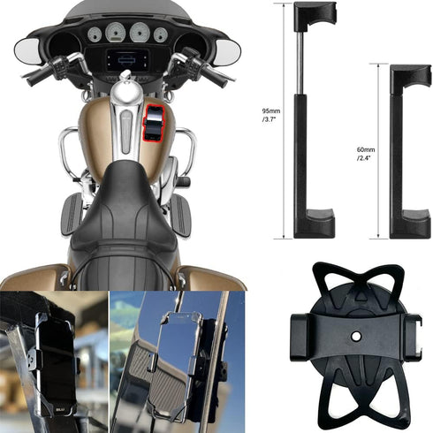 Heavy Duty Magnetic Mount Aluminum Smartphone Holder with Security Tether, Best for Motorcycle, Snow Mobile, Forklift,