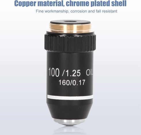 Microscope Objective Lens, 100X Magnification High Power Replacement Achromatic Lens for Borescopes