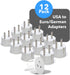 OREI American USA To European Plug Adapter, Type E/F Schuko, 12 Pack for Mobile, Laptop & Camera Chargers
