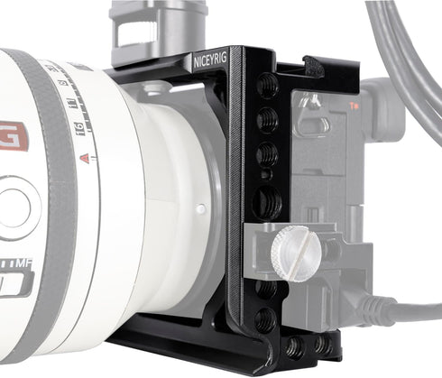 NICEYRIG Cage for Sony Alpha A6700 Mirrorless Camera with QD Hole, NATO Rails & Cold Shoe Mounts