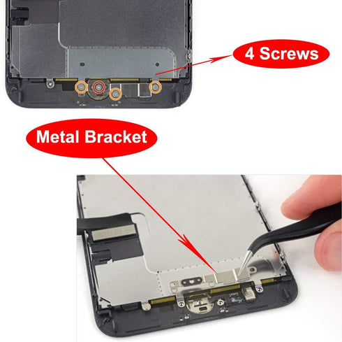 Home Button Key Fingerprint Repair Kit - Replacement for iPhone 7/7 Plus and iPhone 8/8 Plus (Silver)