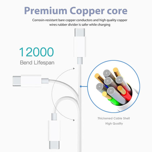 2 Pack Car Carplay Cable for iPhone 15/15 Pro Max/15 Plus, USB C Cord USB A to USB C, MacBook Air/Pro, iPad USB C Cable