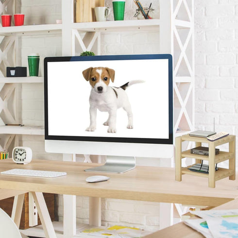Solid Wood Multi-Layer Wireless Router Rack, Desktop Storage for Network TV Set-top Box, Key Remote Control