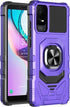 TCL ION V Case with Screen Protector, Purple Magnetic Ring Stand Soft Silicone Bumper Military Grade Cover