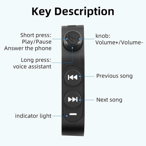 MLKOSS Bluetooth Media Button Remote Wireless Handlebar Remote Controller for Car Bike Motorcycle new