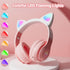 Kids Bluetooth Headphones, Wireless Over-Ear Headphones with Microphone, Cat Ear Design for Girls, Teens, Adults (New