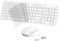Wireless Keyboard Mouse Combo - USB Type C Rechargeable Slim Silent White Keyboard with Number Pad for Windows & macOS