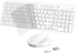 Wireless Keyboard Mouse Combo - USB Type C Rechargeable Slim Silent White Keyboard with Number Pad for Windows & macOS
