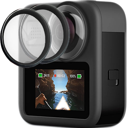 2 Pcs FitStill Lens Cover Kit for Go Pro MAX Action Camera, Sticky Lens Guards, Waterproof Transparent Lens Protector