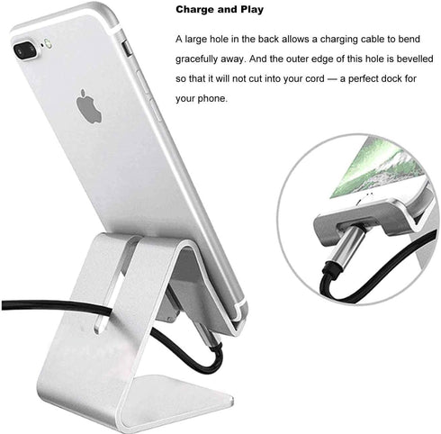 Tablet Stand Holder, Aluminum Solid Portable Desktop Dock for iPad Air Mini Pro, Phone 14 13 11 XR MAX XS Max XR X Plus