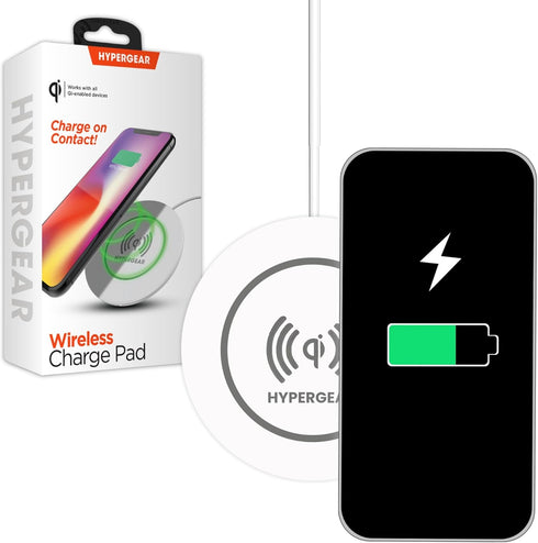 HyperGear ChargePad - 5W Fast Wireless Charger & Universal Wireless Charging Pad, LED Power Indicator, White