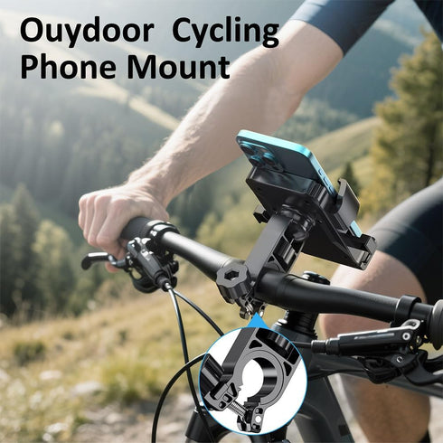 Prjrsme 4.7-6.8 Inch Bike Phone Holder, Handlebar Phone Mount for Bike and Motorcycle, Electric Scooter Mountain Bike