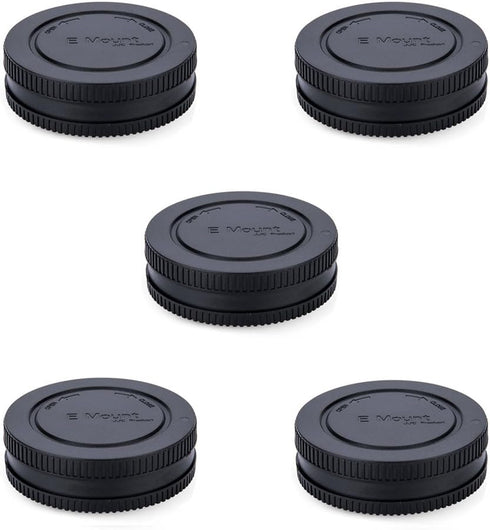 Camera Rear Lens Cap & Body Cap Cover for Sony E Mount A1 A7C A7R IV III A7 III II A7S III II (5 Packs)