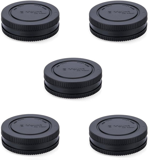 Camera Rear Lens Cap & Body Cap Cover for Sony E Mount A1 A7C A7R IV III A7 III II A7S III II (5 Packs)