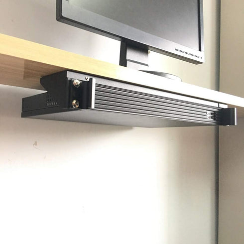 JINGCHENGMEI 1U 19 Inch (1U90) Steel Vertical Wall Mount Rack and Horizontal Under Desk PC Mount Bracket for Network