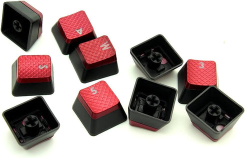 HUYUN 1set FPS Backlit Key Caps Replacement for Corsair Gaming Keyboards, Cherry Key Switches (Red)
