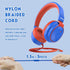 Kids Volume Limited 85/96dB Headphones, Wired Over-Ear/On-Ear Foldable Headset with Inline Cable Aux 3.5mm Cord Mic