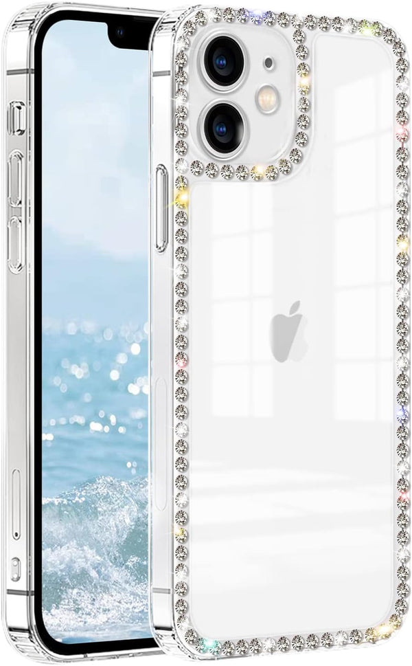 Cute Bling Diamond Rhinestone Clear Case for iPhone 11, Luxury Fashion Protective 3D Phone Case for Girls & Women