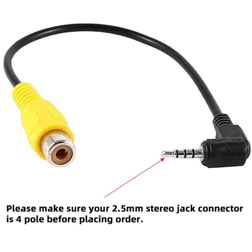 iSaddle 2.5mm 2.5mm RCA to AV-in Cable, Car Rear View Camera to GPS AV-in Adapter Cable