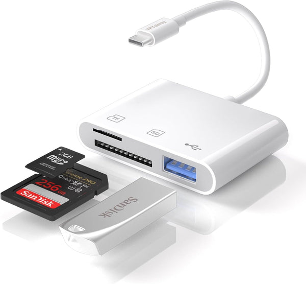 TPYoimay USB C to Micro SD TF Memory Card Reader, 3 in 1