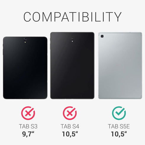 kwmobile Soft TPU Back Protector Case Compatible with Samsung Galaxy Tab S5e - Black/Transparent