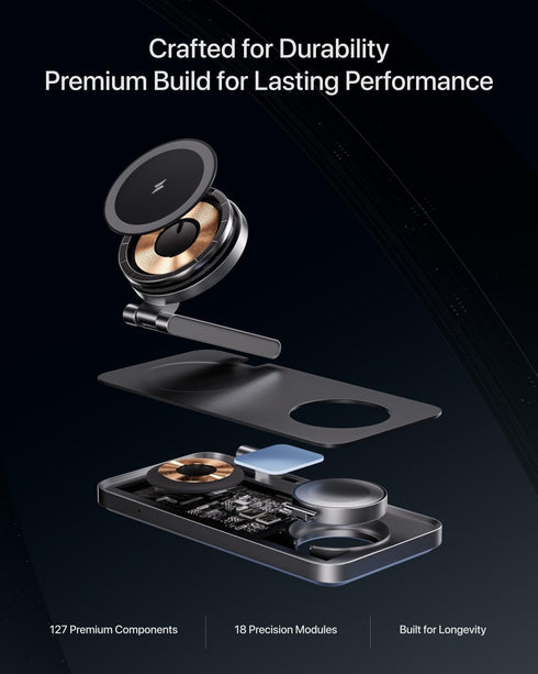 Intoval 3-in-1 Qi2 15W 17/16/15/14/13/12, Foldable Wireless Charging Station, Certified Ultra Fast Wireless Charger