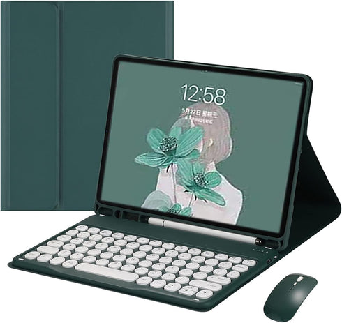 iPad 9th 8th 7th Generation 10.2 inch/Air 3 Pro 10.5 inch Keyboard Case with Cute Candy Color Mouse and Detachable