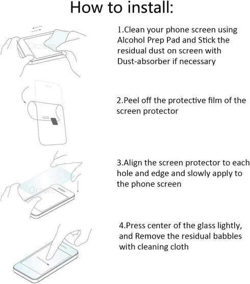 Orzero (2 Pack) Tempered Glass Screen Protector - Compatible for LG Stylo 5, Stylo 5v, HD Anti-Scratch