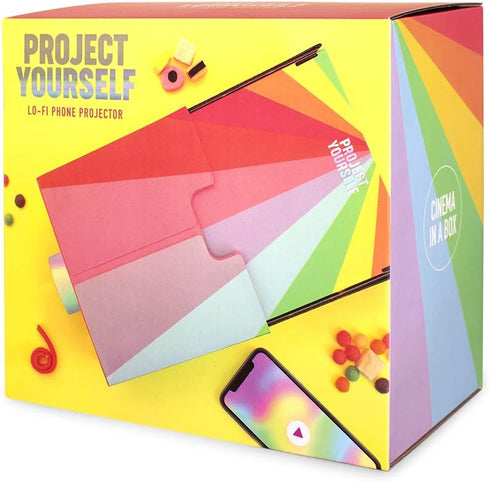 Luckies of London Mini Projector, Cardboard Portable Projector, Phone Accessories, Smart Phone Projector for Home,