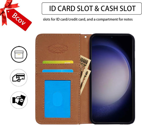 Bcov Galaxy A35 5G Case, Colorful Owl Mandala Flower Leather Flip Wallet Cover with Card Slot & Kickstand