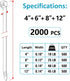 ANOSON Sizes(4+6+8+12), 2000 Pack, Zip Ties Assorted Black Cable Ties, UV Resistant Wire Ties by
