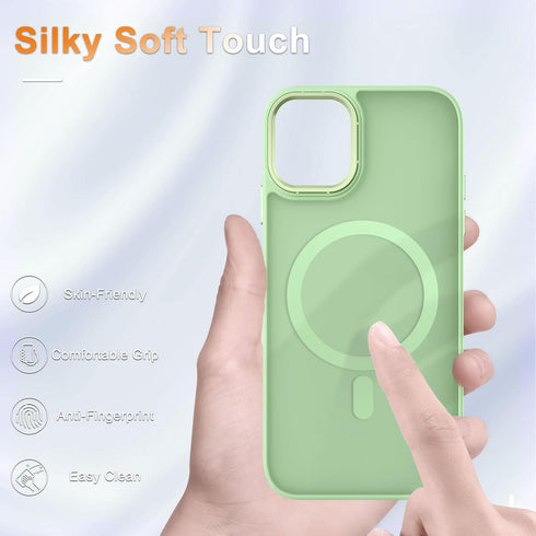 for iPhone 11 Case, Matte Magnetic Phone Case with 1 Screen Protector, Compatible with Magsafe, Translucent Frosted