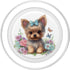 Cute Yorkie Puppy With Bow Watercolor Butterflies PopSockets MagSafe PopGrip for iPhone