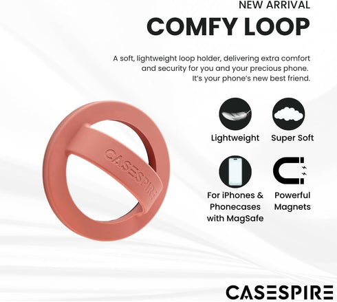 Magnetic Silicone Comfy Loop Grip Phone Holder, Strong Grip Compatible with MagSafe for iPhone 15/14/13/12