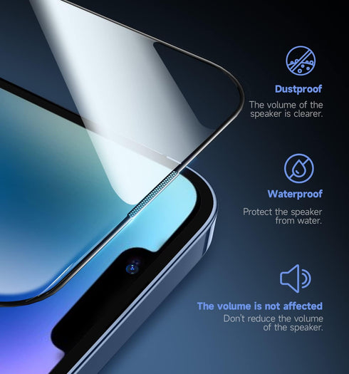 MAGIC JOHN Tempered Glass Screen Protector 2 Pack for iPhone 13/14 & 13 Pro 6.1", HD Clear, Bubble Free, Easy Install.