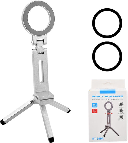 Axrivonte Phone,360 Phones(Silver,Size:19 16cm) Magnetic Tripod for Rotating Phone Tripod