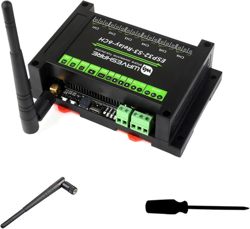 Industrial 6-Channel WiFi Relay Module ESP32-S3, Supports WiFi/Bluetooth/RS485 Remote Control, Built-in Power