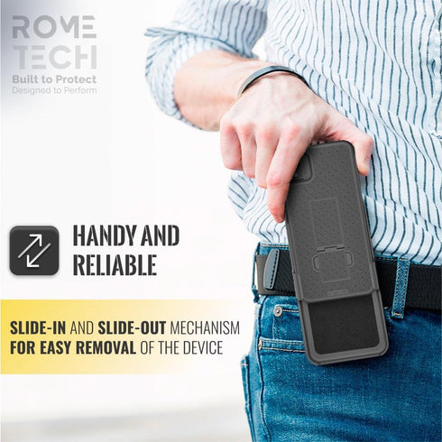Shop Apple iPhone 15 Case - Black Slim Cover with Kickstand & Belt Clip Holster for iPhone 15.