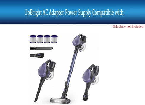 UpBright 36V AC/DC Adapter Compatible with TMA T210 T220 T 210 220 29.6V 2200mAh Li-ion Battery Pack Lightweight Cordless Stick Vacuum Cleaner Deep Clean 36VDC 0.5A 500mA Power Supply Cord Charger PSU